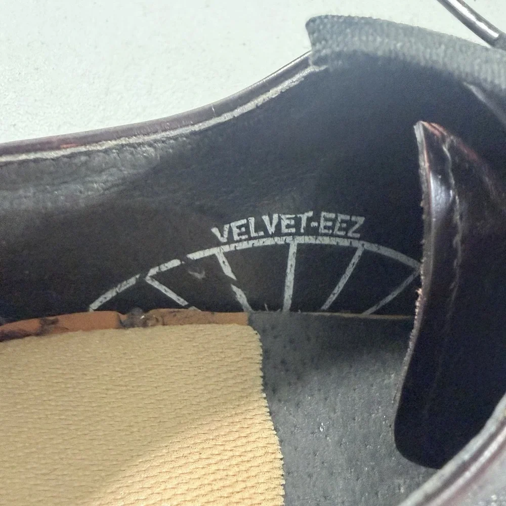 Vintage Velvet-EEZ‎ Mens Brown Leather Derby Dress Shoes Goodyear Size 8.5 D USA